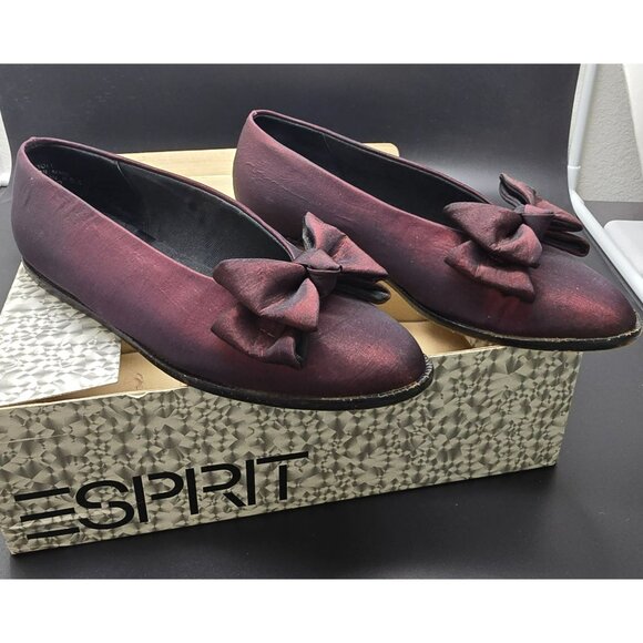 Vintage Esprit Womens Amethyst Betty Flats With Bow Detail Size 8 Elegant JJ3827 - Picture 4 of 10